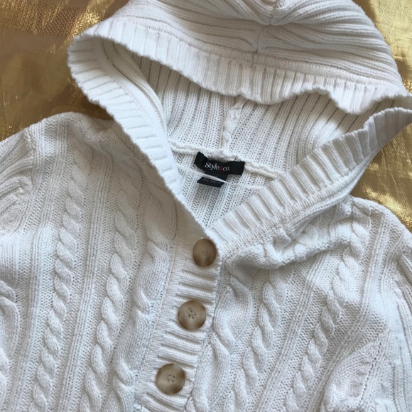 White Cardigan with Hood - Picture 2 of 3